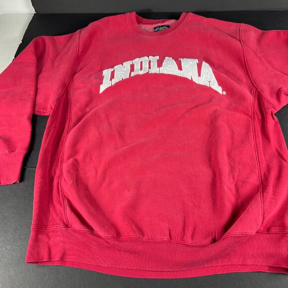 Y2K Steve Barry Indiana Hoosiers Sweatshirt Extra Large Red Distressed Crewneck - Picture 6 of 16